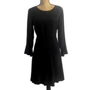 NWT Old Navy Black Long Sleeve Fit & Flare Dress Bell Sleeve LBD Size‎ 2 Tall